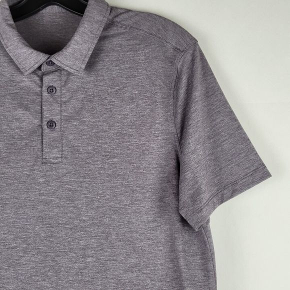 Lululemon Evolution Polo Shirt Mens Small Purple Performance Golf Travel - Picture 5 of 10